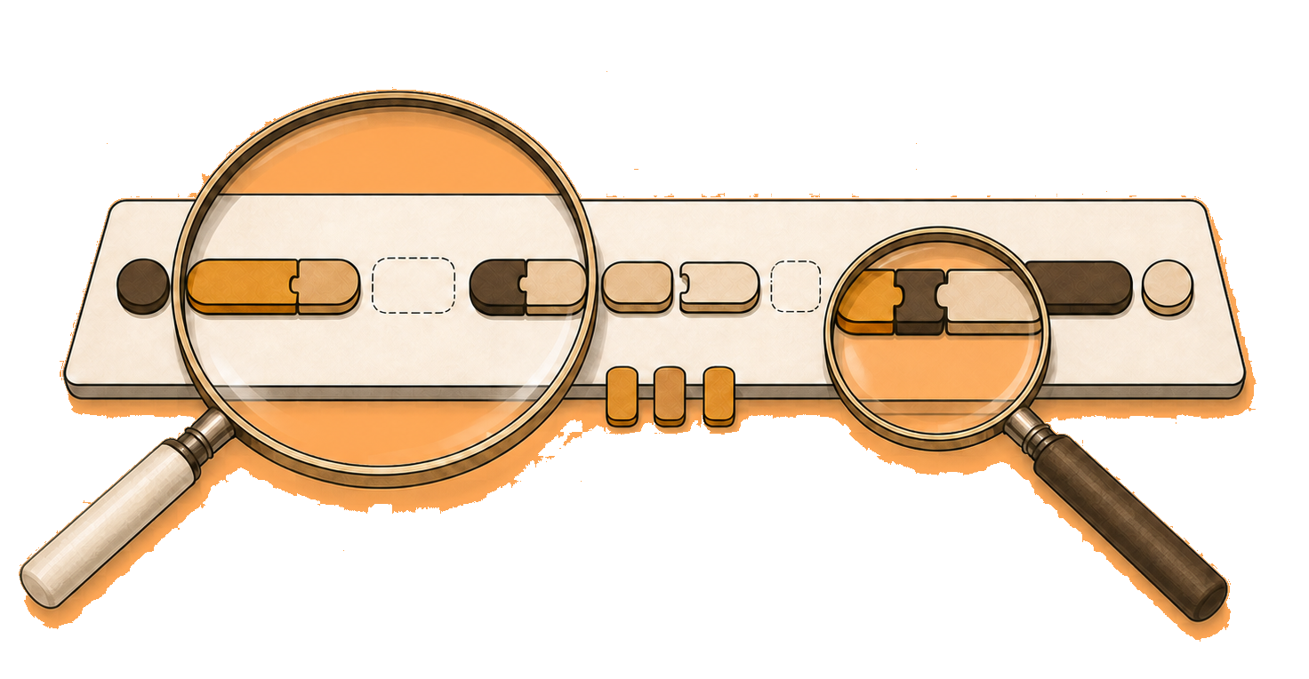 Two complementary lenses reviewing the same unfinished learning resource